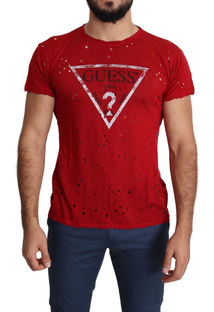 Perforiertes Grafik-Logo Jersey im Distressed-Look