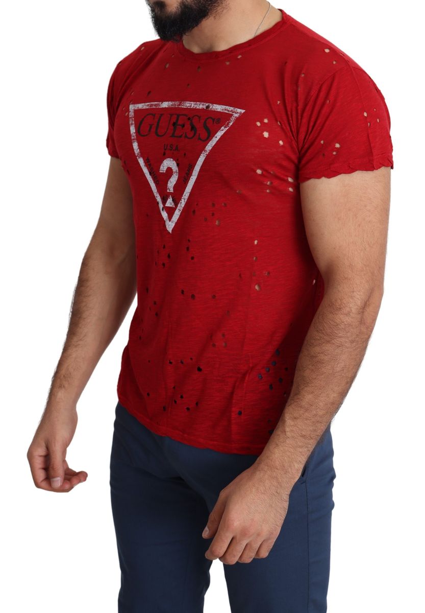 Perforiertes Grafik-Logo Jersey im Distressed-Look