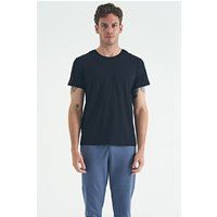 T-Shirt mit Rundhalsausschnitt aus Baumwoll-Stretch
