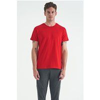 Klassisches Baumwoll-Stretch Rundhals-T-Shirt