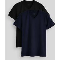 Klassisches Baumwoll-Shirt mit V-Ausschnitt