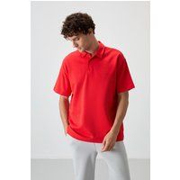 Oversized Polo-Shirt aus Baumwollmix
