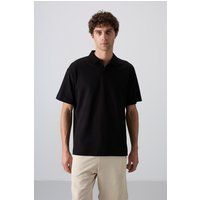Oversized Polo-Shirt aus Baumwollmix