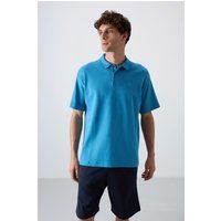 Oversized Poloshirt aus Baumwollmix