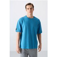 Oversized Rundhals-T-Shirt mit Patch