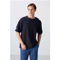 Oversized Rundhals-T-Shirt mit Patch