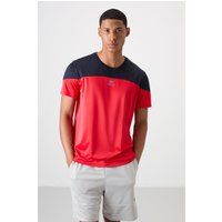 Sport-T-Shirt mit Rundhalsausschnitt und Farbblocking