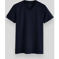 Klassisches V-Ausschnitt Kurzarm T-Shirt
