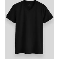 Klassisches V-Ausschnitt Baumwoll-T-Shirt