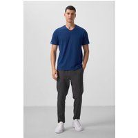 Essentielles Baumwoll-Jersey T-Shirt mit V-Ausschnitt