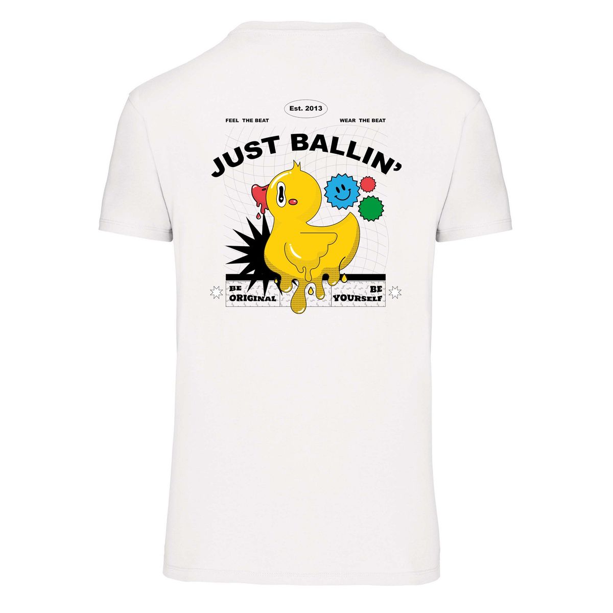 Grafik-T-Shirt mit Enten-Rückenprint
