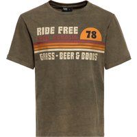 Retro Acid-Wash Grafik-T-Shirt