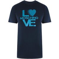Baumwoll-T-Shirt mit geschichtetem Logo-Print