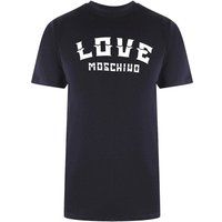 Baumwoll-T-Shirt mit bogenförmigem Logo-Print