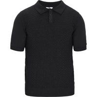 Strukturiertes kurzärmeliges Strick-Poloshirt