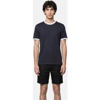 Merzerisiertes Baumwollshirt mit Kontrastrand