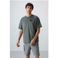 Oversized Jersey-T-Shirt mit Grafik