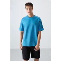 Oversized Rundhals-T-Shirt aus Baumwollmischung