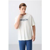 Oversized Rundhals-T-Shirt mit Grafik-Logo