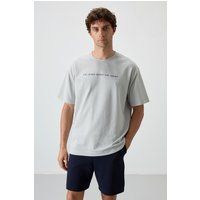 Oversized Grafik-T-Shirt mit Stickerei