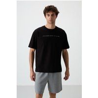 Oversized Jersey-T-Shirt mit Grafikprint