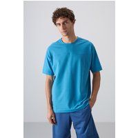 Locker geschnittenes Rundhals T-Shirt