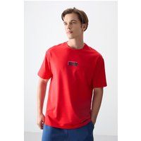 Oversized T-Shirt mit Logo-Patch