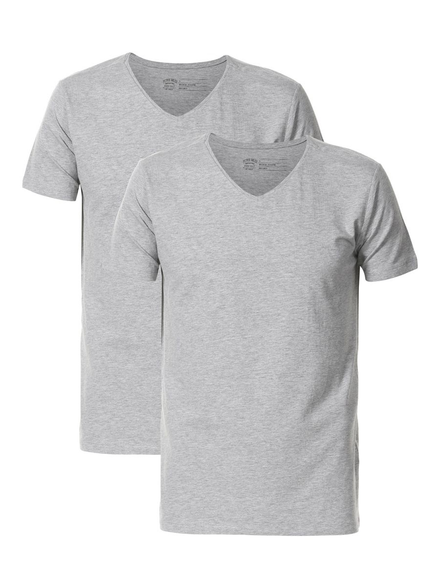 Essenzielles V-Ausschnitt Baumwoll-T-Shirt