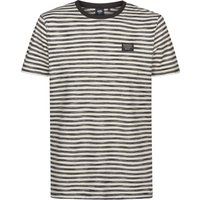 Gestreiftes T-Shirt mit Logo-Patch