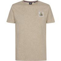 Baumwoll-Rundhalsshirt mit Mineral-Waschung