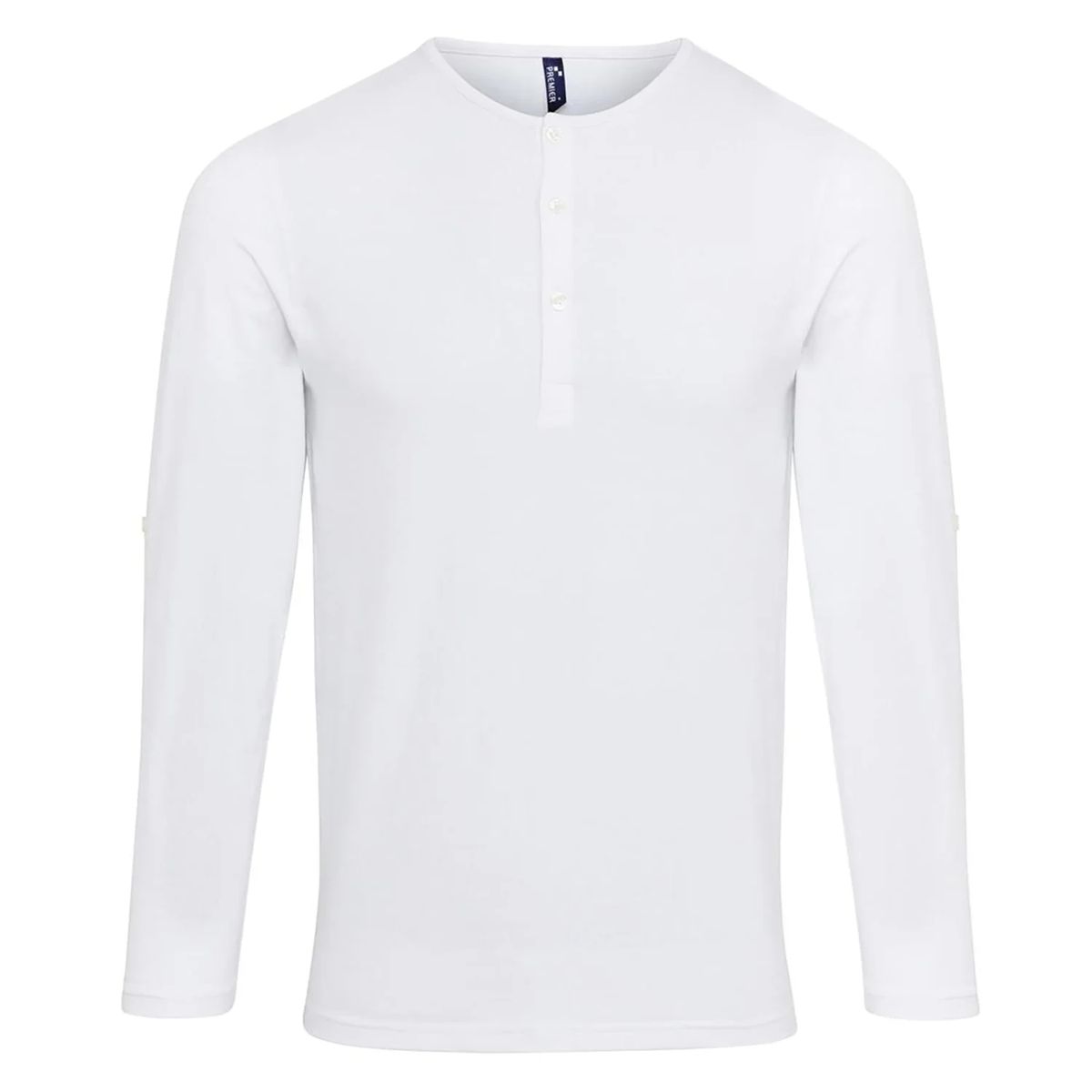 Langarm-Henleyshirt mit Krempelärmeln