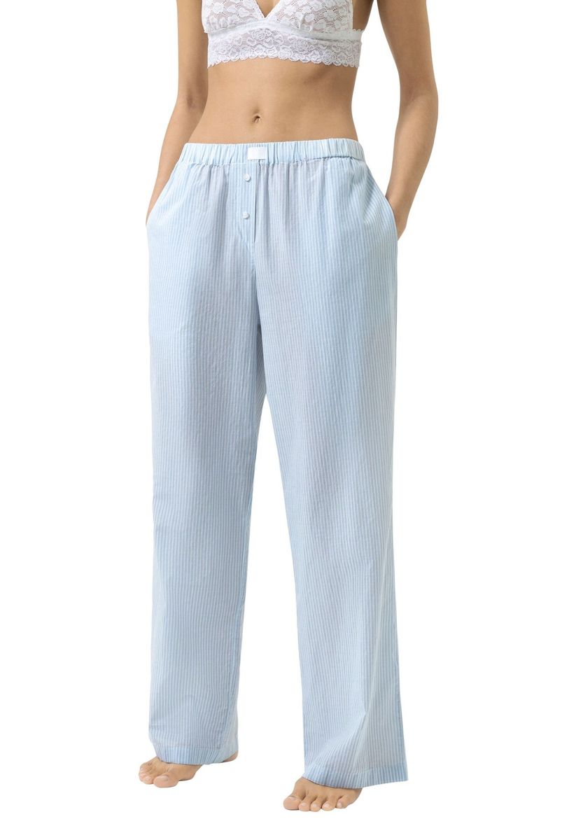Gestreifte Baumwoll-Pyjamahose