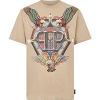 Baumwoll-T-Shirt mit Adler-Tattoo-Print