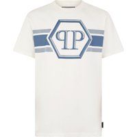 Rundhals-T-Shirt mit Hexagon-Grafik