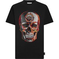T-Shirt mit Lava-Totenkopf-Strass