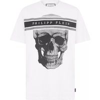 Grafisches Totenkopf- und Streifenmotiv
