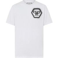 Rundhals-T-Shirt mit Spray-Hexagon