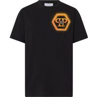 Rundhalsshirt mit Spray-Hexagon-Grafik