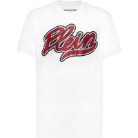 T-Shirt mit Strass-Signatur-Verzierung