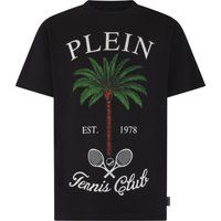 Tennis Club Strass-T-Shirt mit Palme