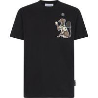 Baumwoll-T-Shirt mit Tennis-Hunde-Patch