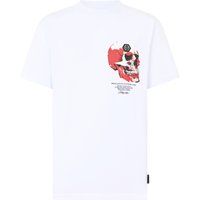 Rundhalsshirt mit Totenkopf-Grafikprint