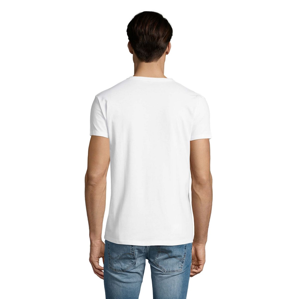 Klassisches Baumwoll-T-Shirt mit V-Ausschnitt