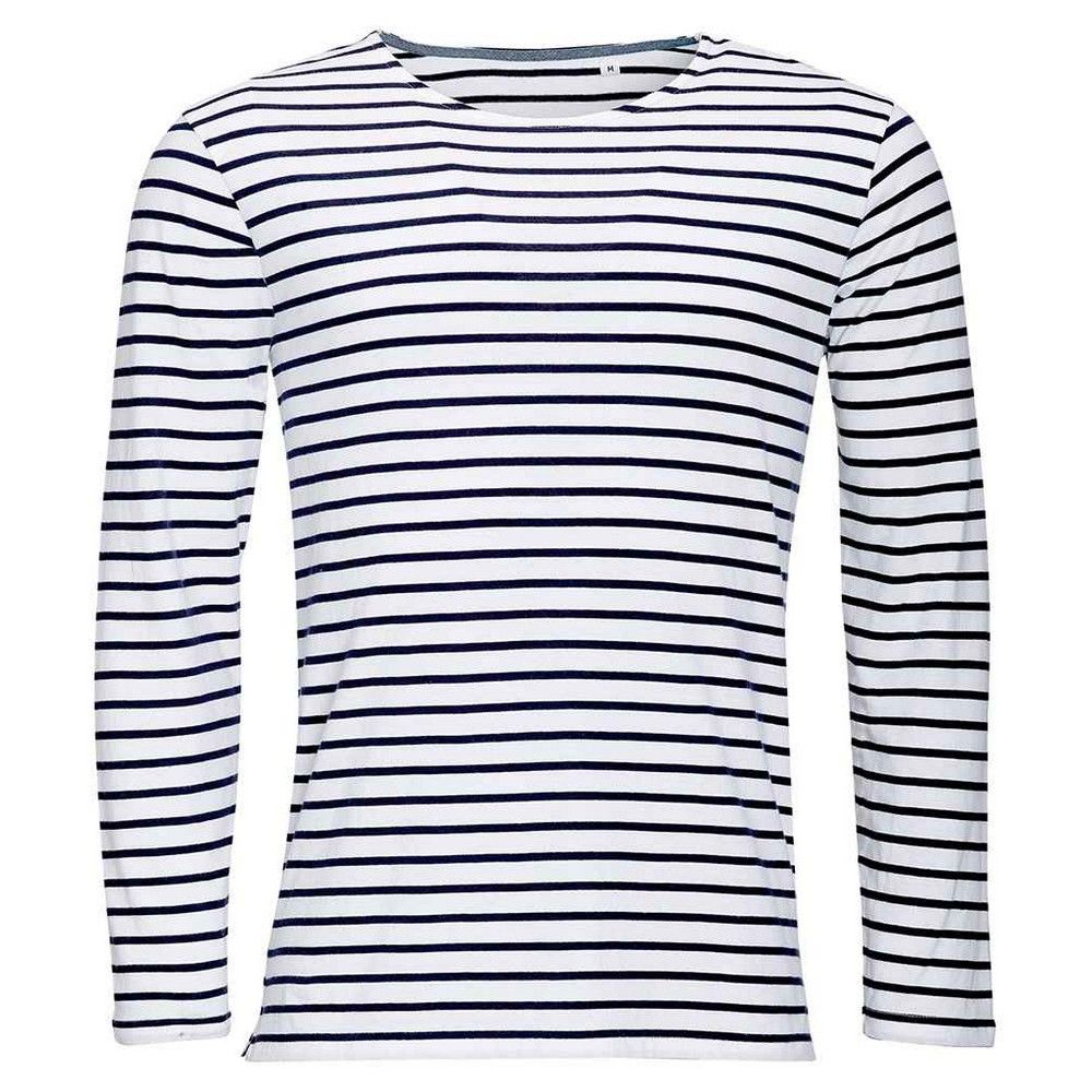 Gestreiftes Langarmshirt im Marine-Stil