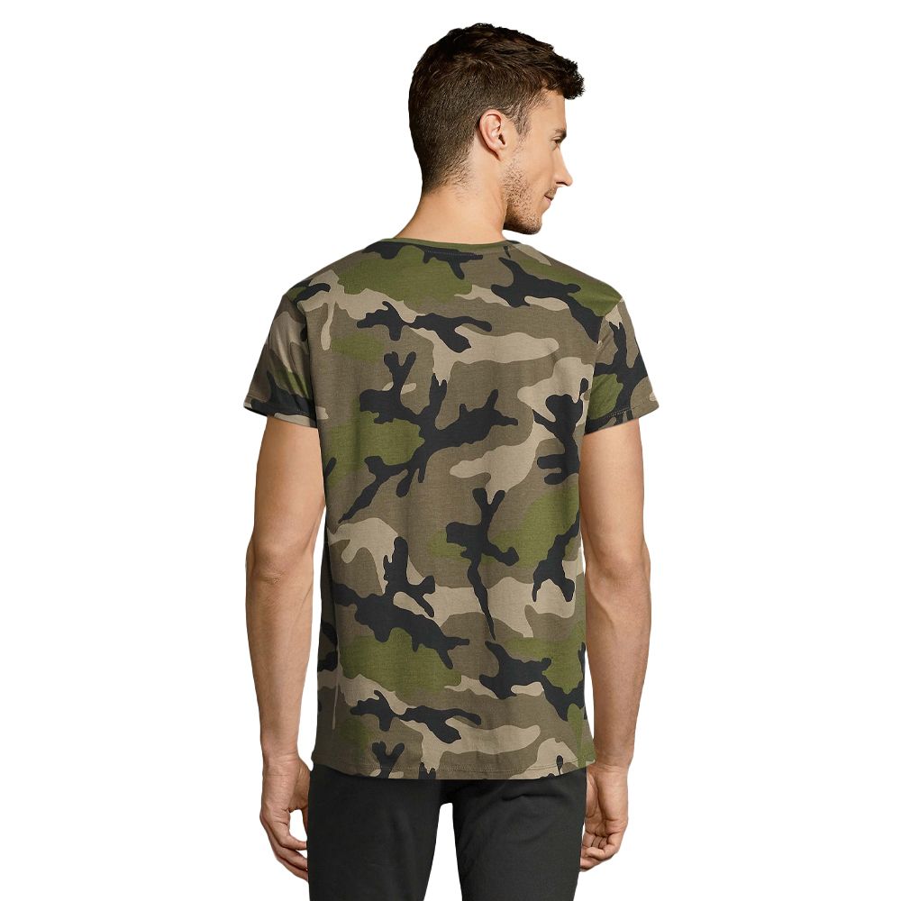 Klassisches Camouflage-Print Baumwoll-T-Shirt