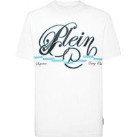 T-Shirt mit Strass-Schriftzug