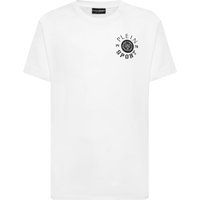 Baumwoll-T-Shirt mit Tiger-Aufnäher und Grafik