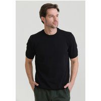 Basic Strick-T-Shirt mit Rundhalsausschnitt
