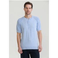 Kurzärmeliges Strick-Henley-Shirt