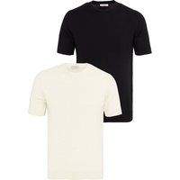 Feinstrick-T-Shirt mit Rundhalsausschnitt